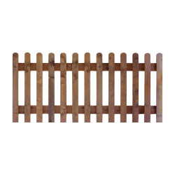 3FT Round Top Picket Fence Panel Pressure Treated Brown