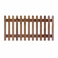 4FT Point Top Picket Fence Panel Pressure Treated Brown
