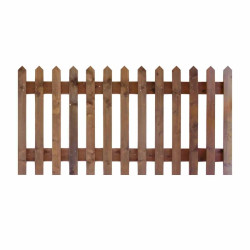 4FT Point Top Picket Fence Panel Pressure Treated Brown