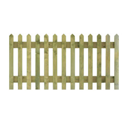 4FT Point Top Picket Fence Panel Pressure Treated Green