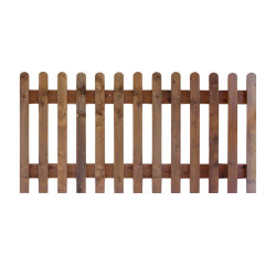 4FT Round Top Picket Fence Panel Pressure Treated Brown