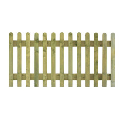 4FT Round Top Picket Fence Panel Pressure Treated Green